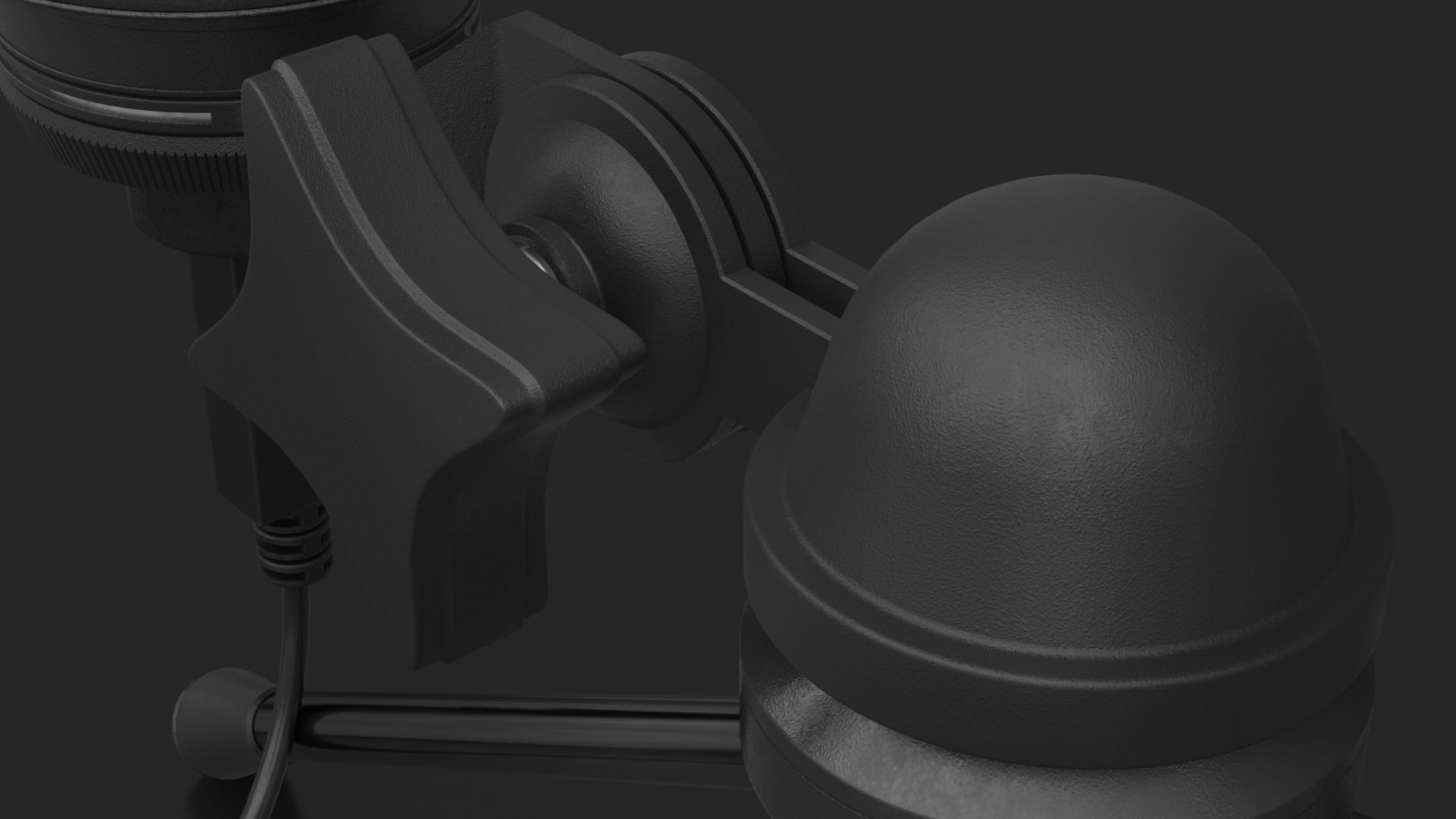 Audio-Technica AT2020 Microphone with USB port on tripod stand 3D model_11