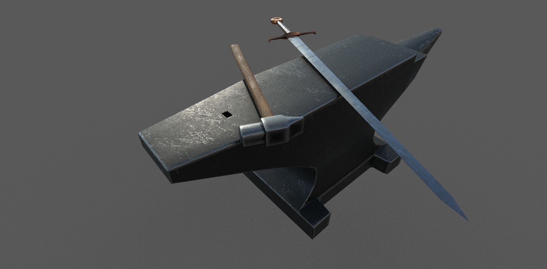 Medieval Craftsman Tools  Low-poly 3D model_1