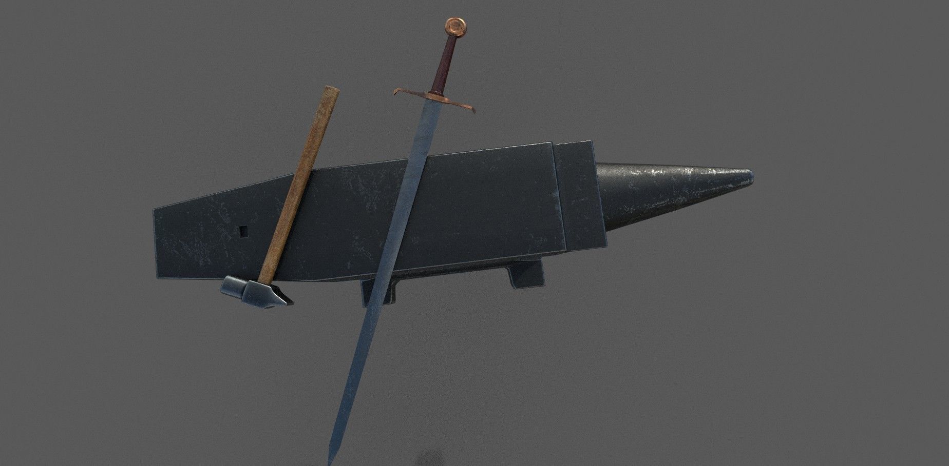 Medieval Craftsman Tools  Low-poly 3D model_8