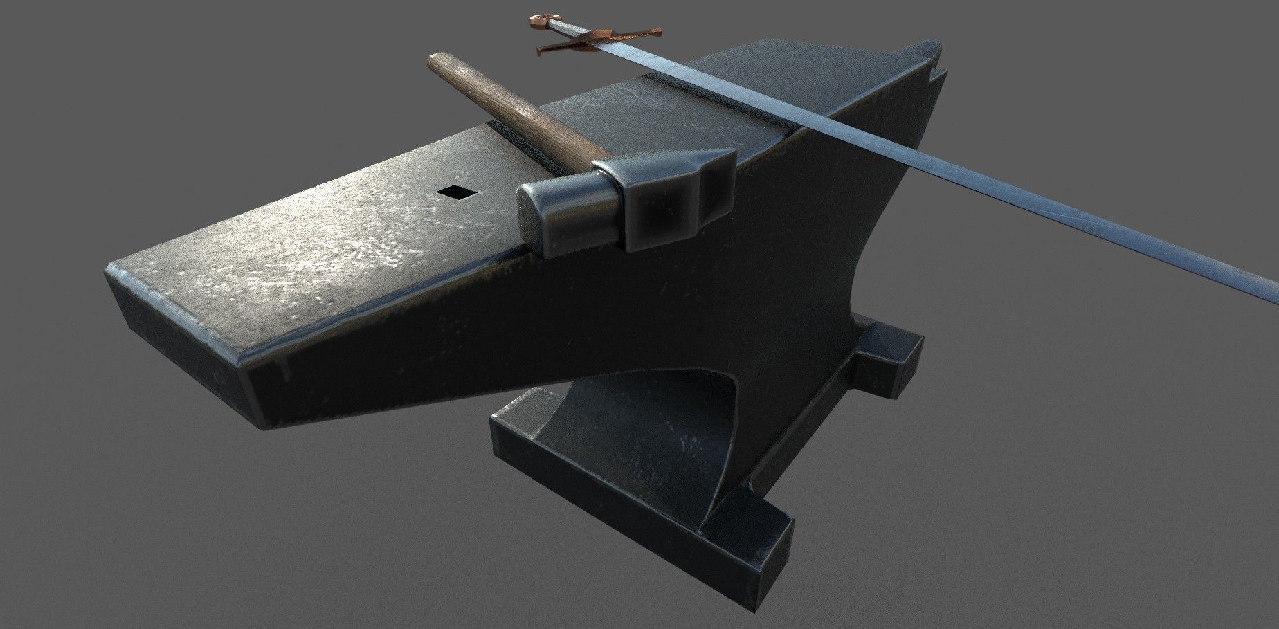 Medieval Craftsman Tools  Low-poly 3D model_2