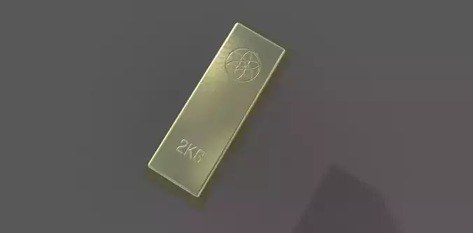 Gold Ingot Low-poly 3D model