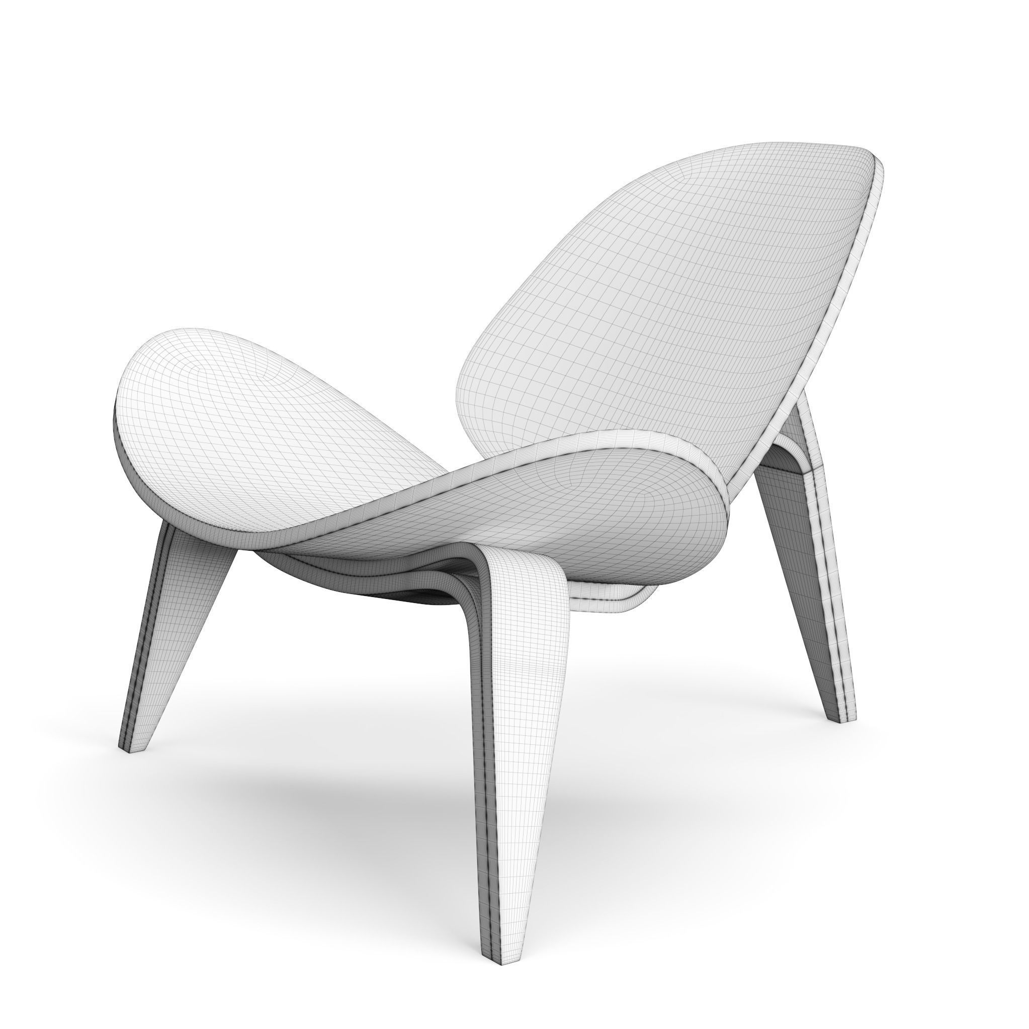 Shell Chair CH07 3D model_3