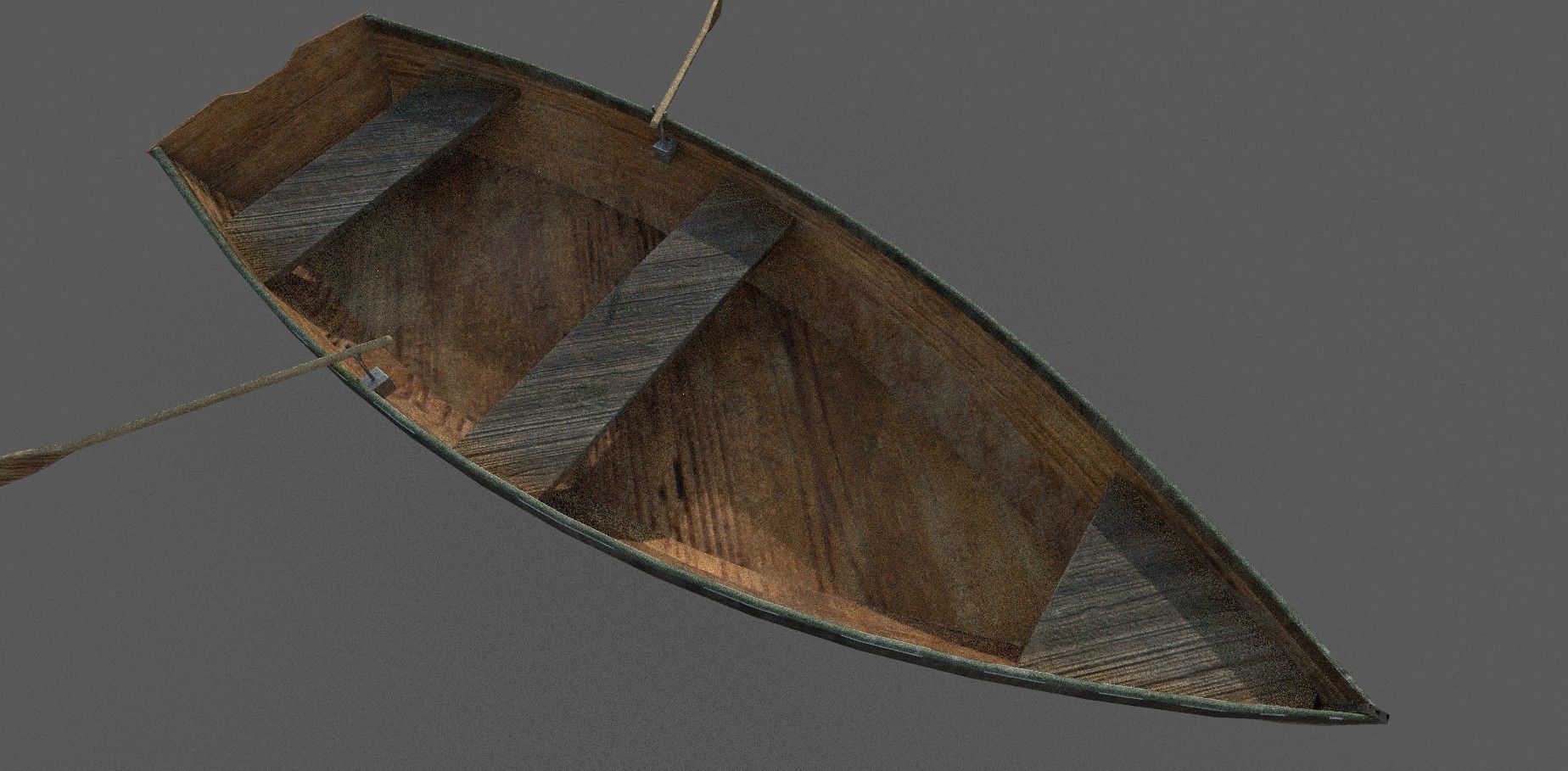 Wooden Boat Low-poly 3D model Low-poly 3D model_1
