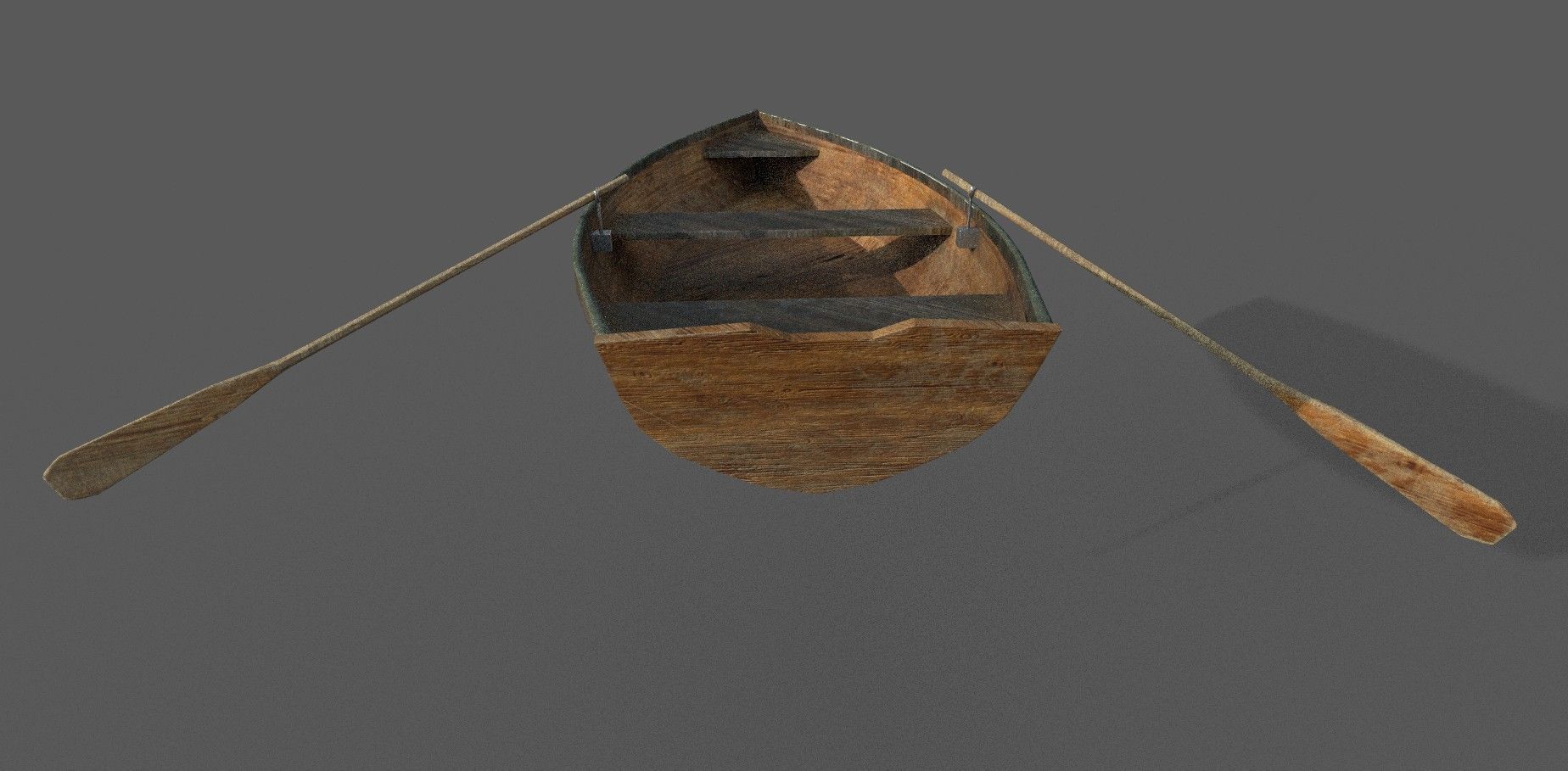 Wooden Boat Low-poly 3D model Low-poly 3D model_3