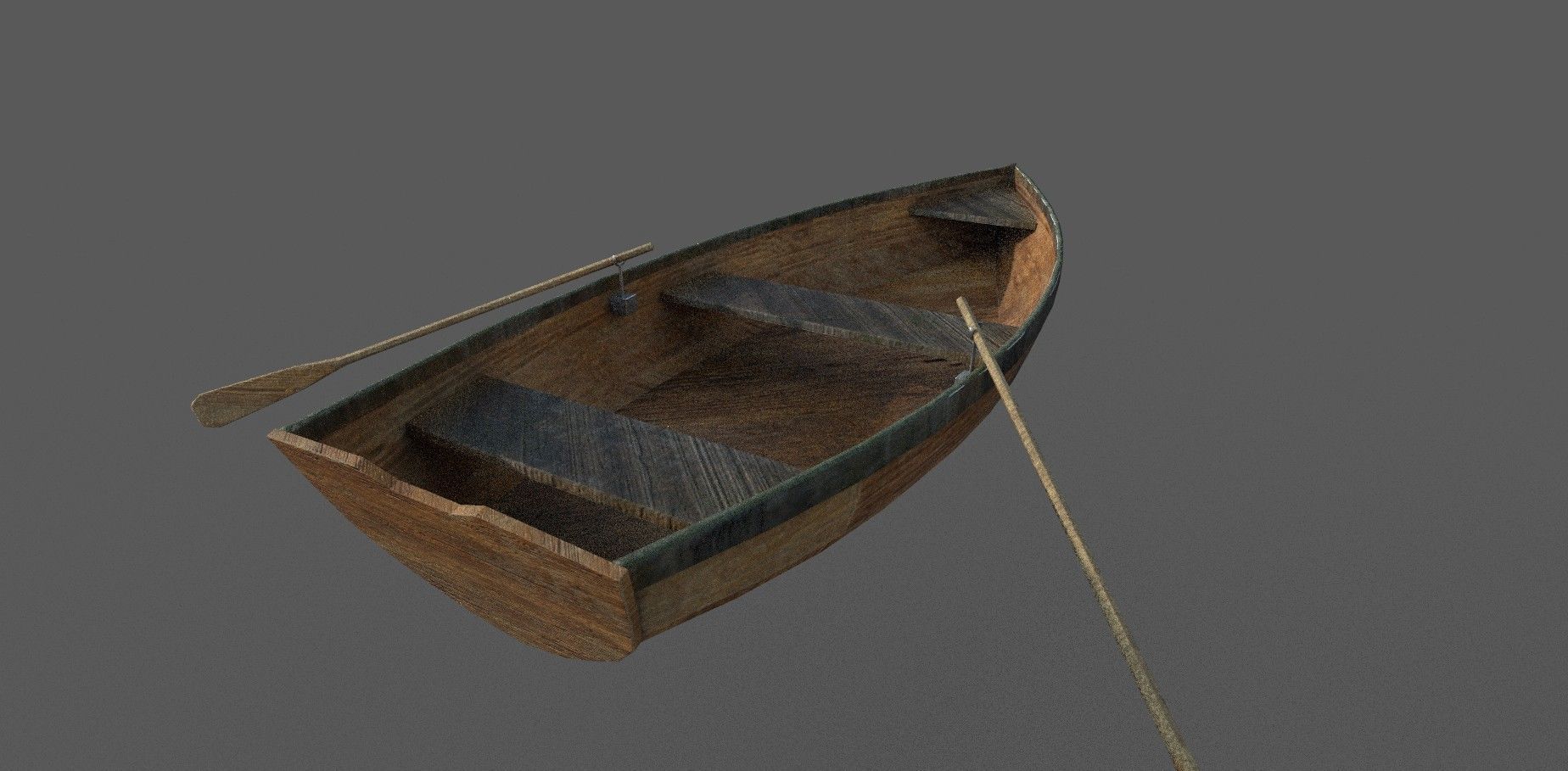 Wooden Boat Low-poly 3D model Low-poly 3D model_2