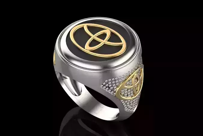 Toyota ring Silver Gold  Print