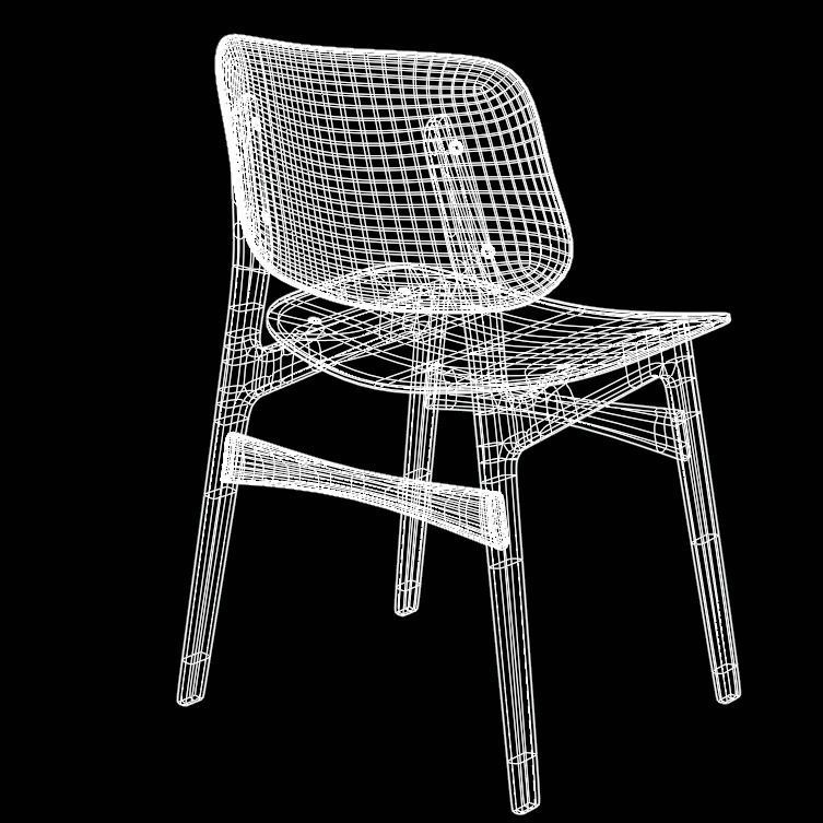 Soborg Wood base chair 3D model_4