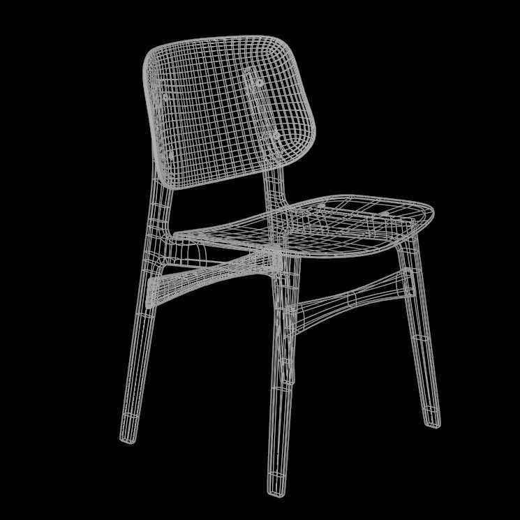 Soborg Wood base chair 3D model_3