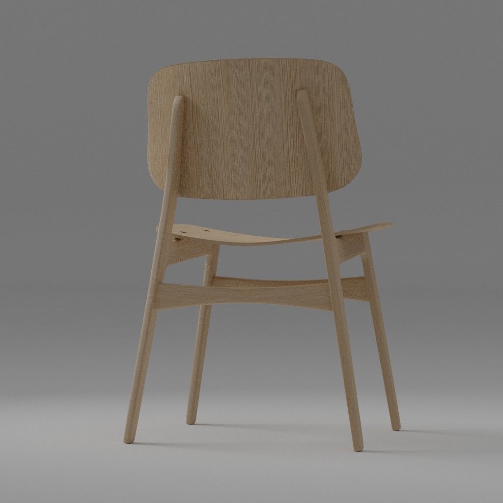 Soborg Wood base chair 3D model_1