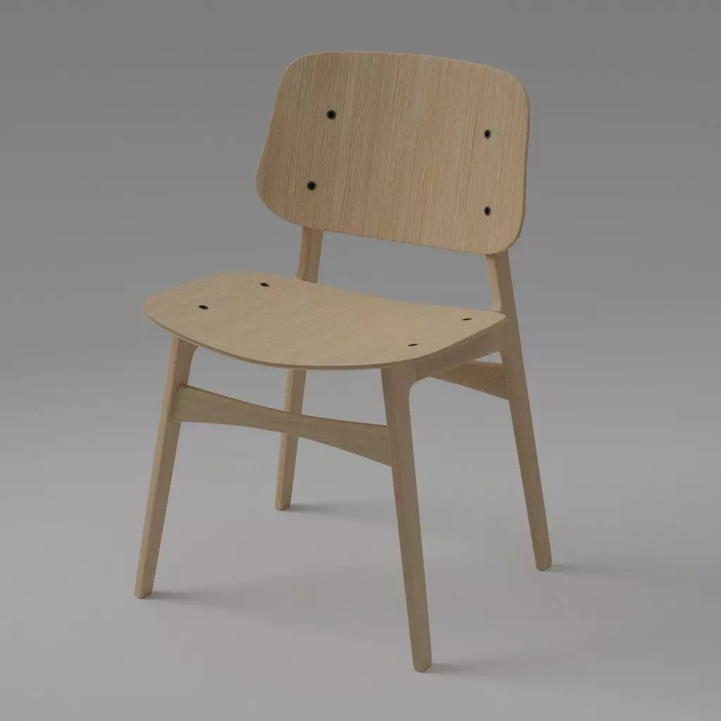 Soborg Wood base chair 3D model_0