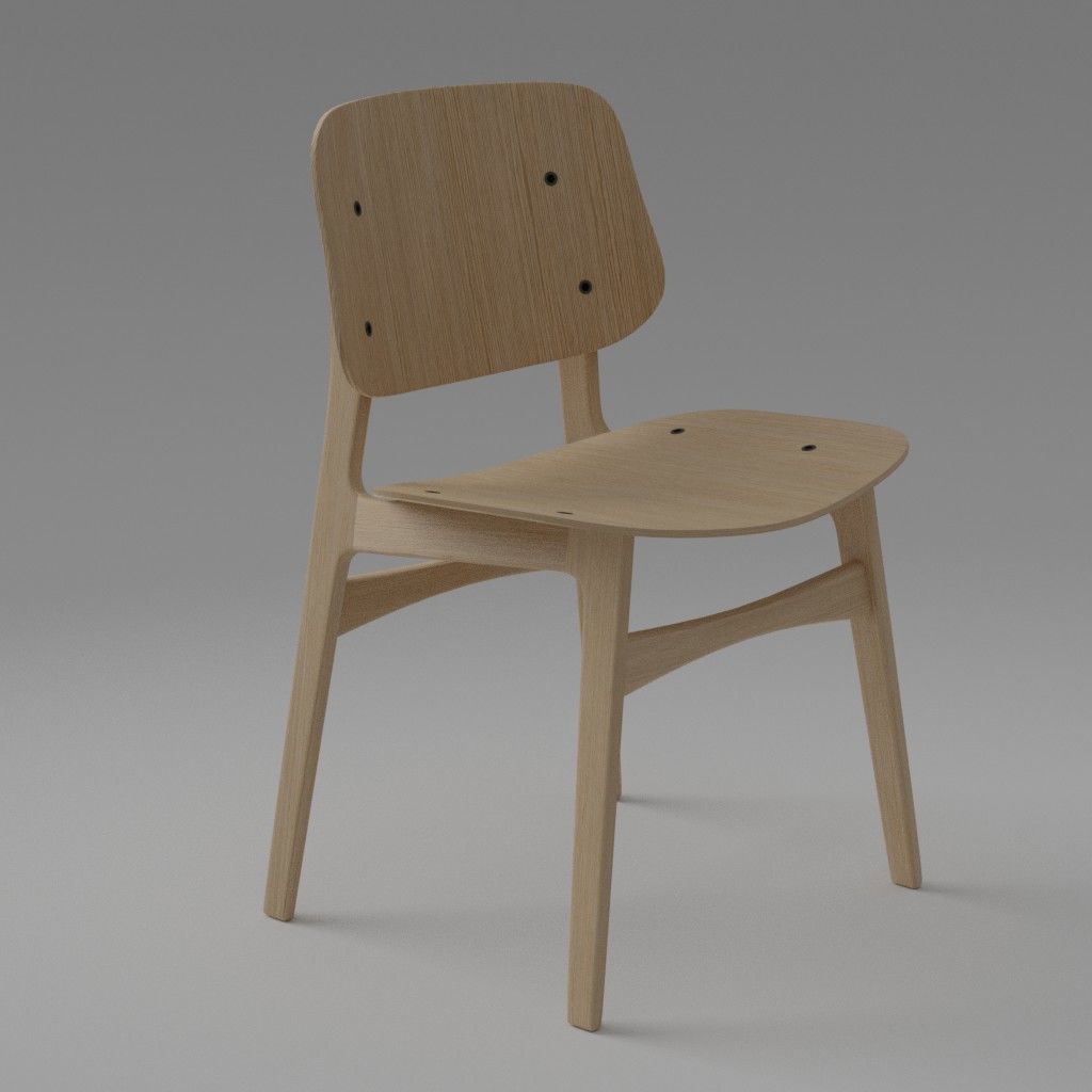 Soborg Wood base chair 3D model_2