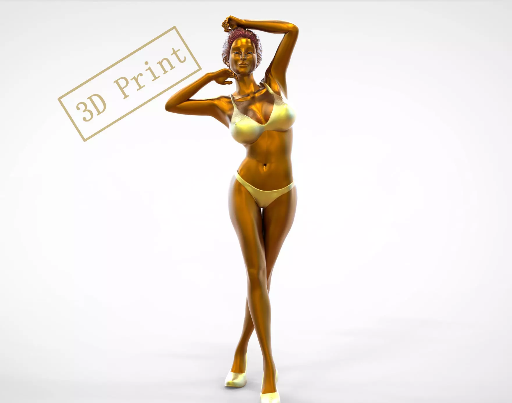 Pose N7 Attractive Sexy woman miniature 3d print Model 3D print model_0