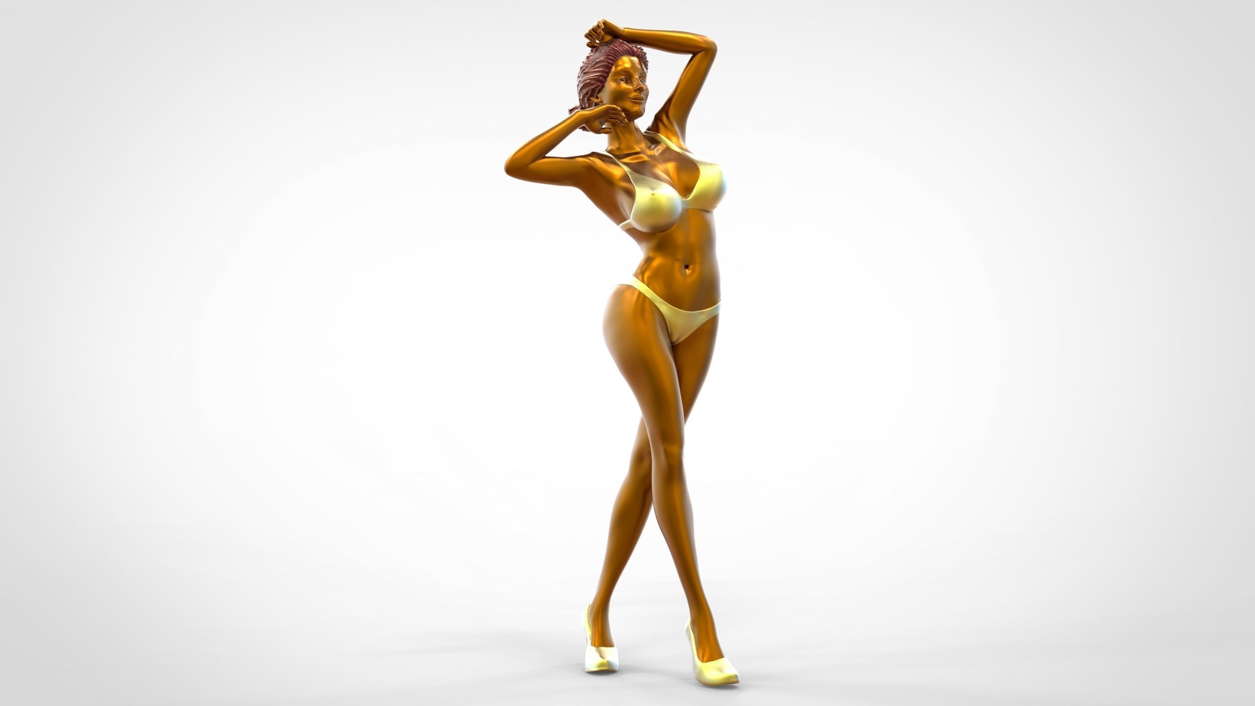 Pose N7 Attractive Sexy woman miniature 3d print Model 3D print model_9