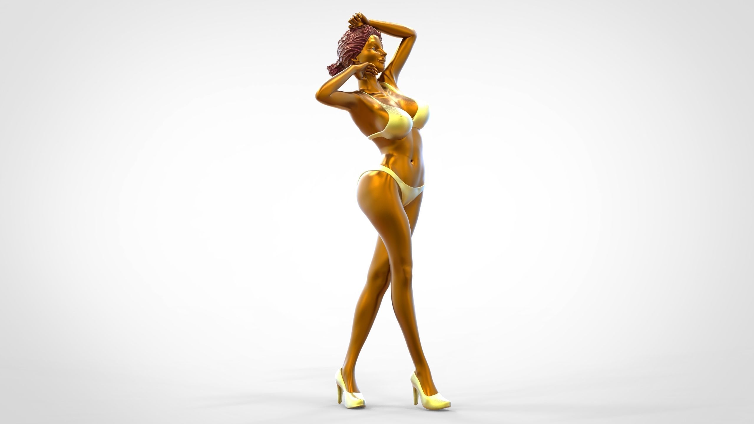 Pose N7 Attractive Sexy woman miniature 3d print Model 3D print model_19