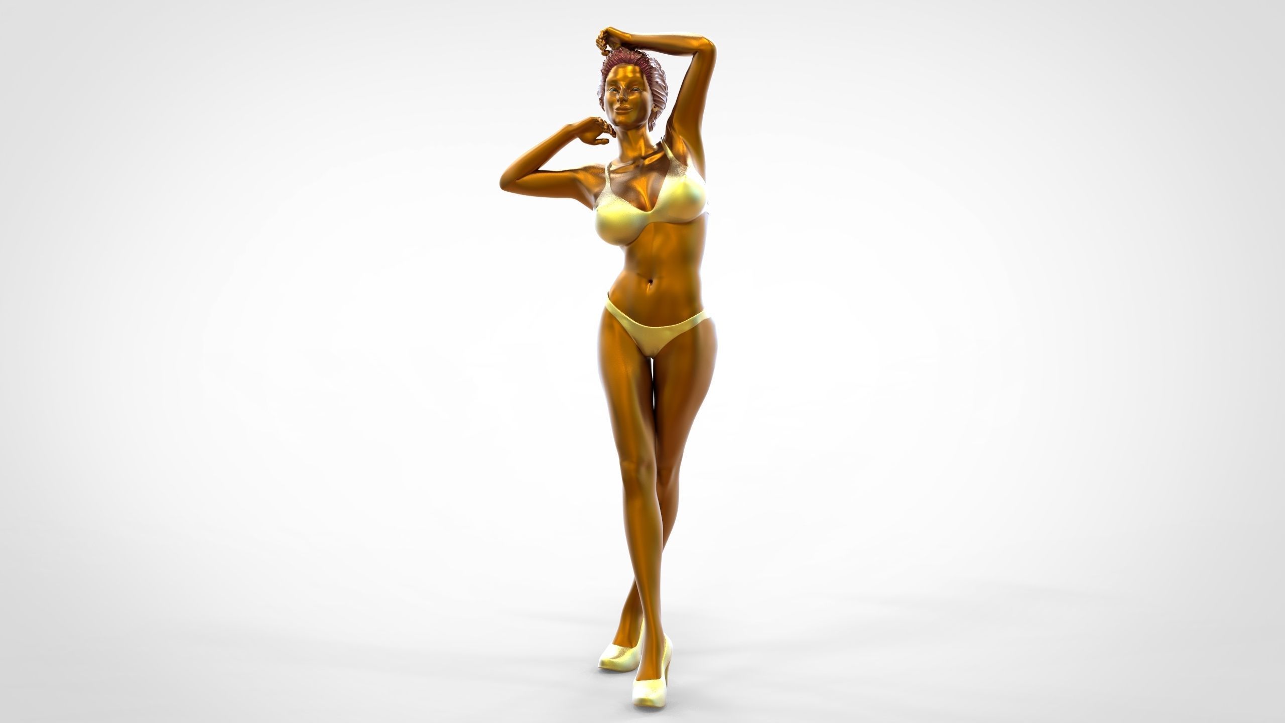 Pose N7 Attractive Sexy woman miniature 3d print Model 3D print model_3