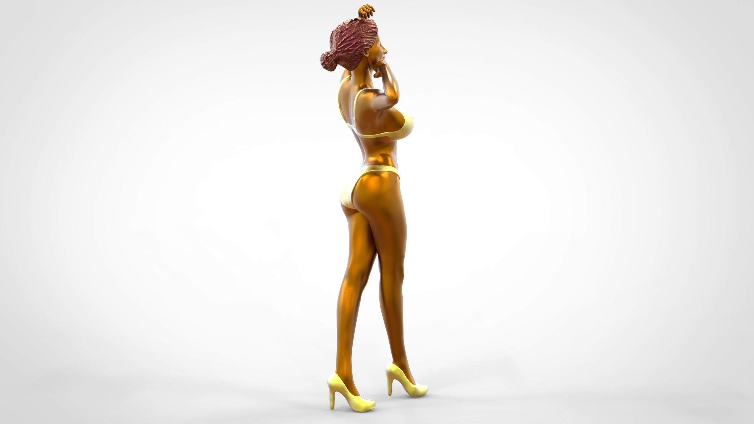 Pose N7 Attractive Sexy woman miniature 3d print Model 3D print model_6