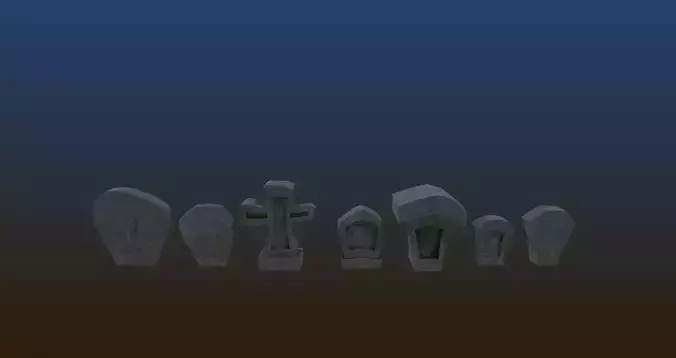 Cartoon style grave stones Game assets