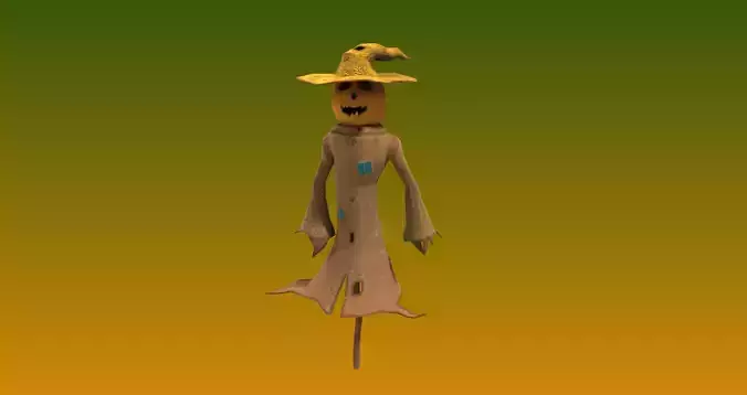 Cartoon style ScareCrow  Low-poly 3D model