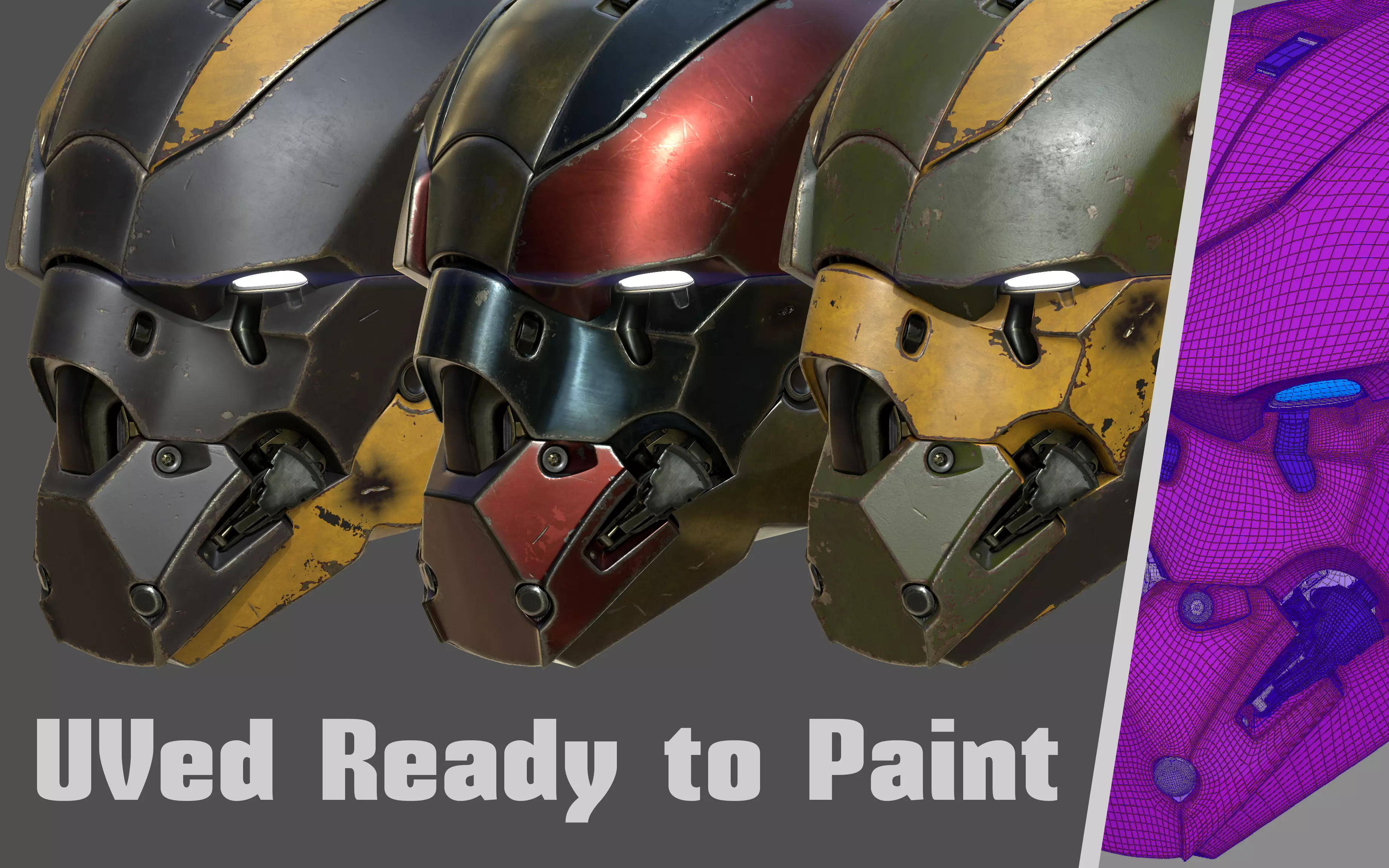 Sci-Fi Military Helmet 3D model_0