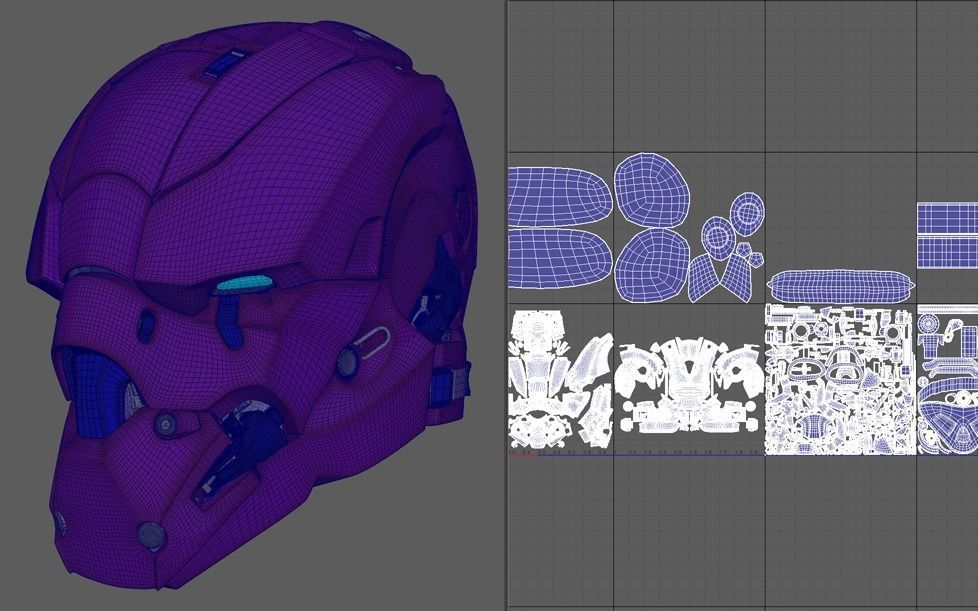 Sci-Fi Military Helmet 3D model_2