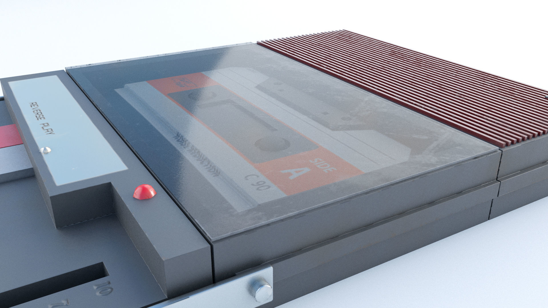 Cassette Recorder 3D model Low-poly 3D model_2