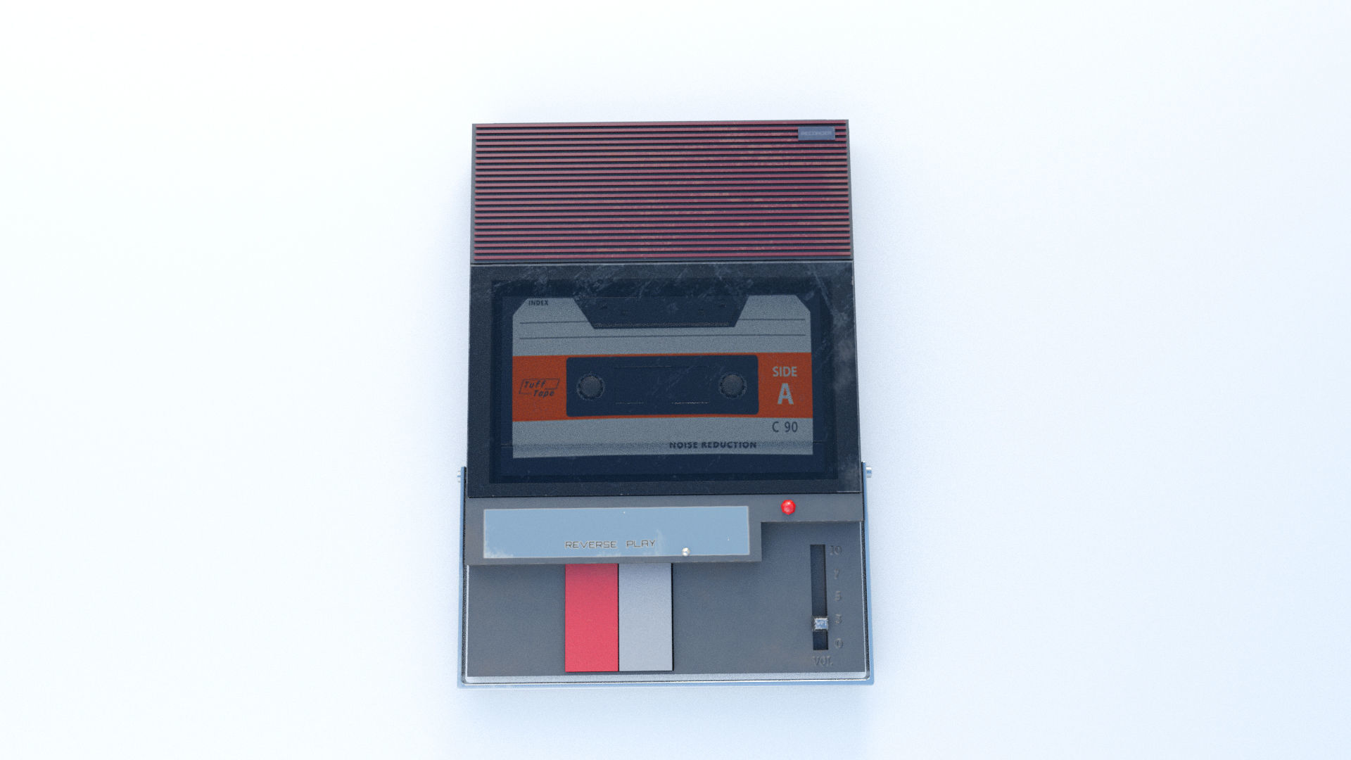 Cassette Recorder 3D model Low-poly 3D model_5