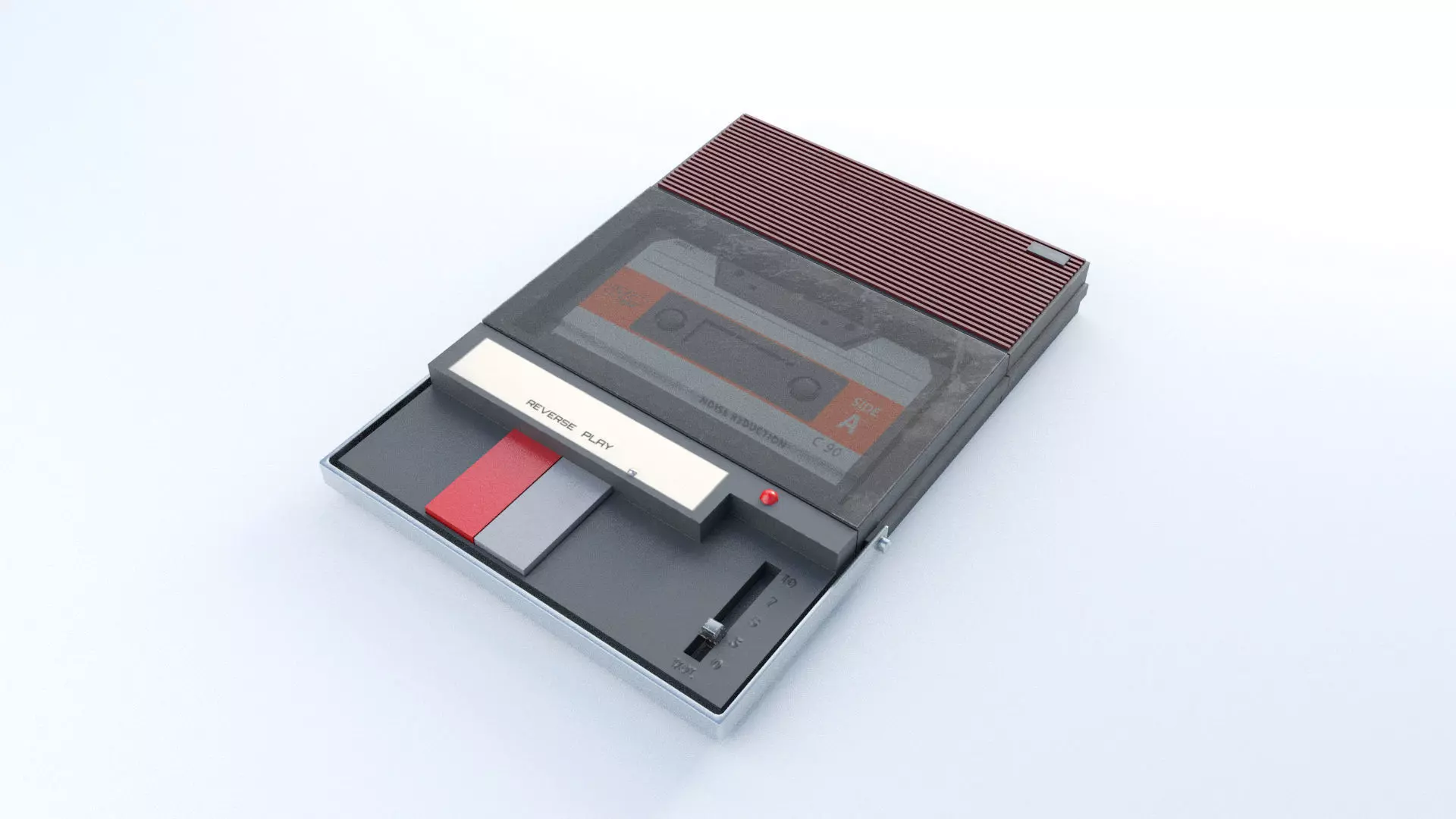 Cassette Recorder 3D model Low-poly 3D model_0