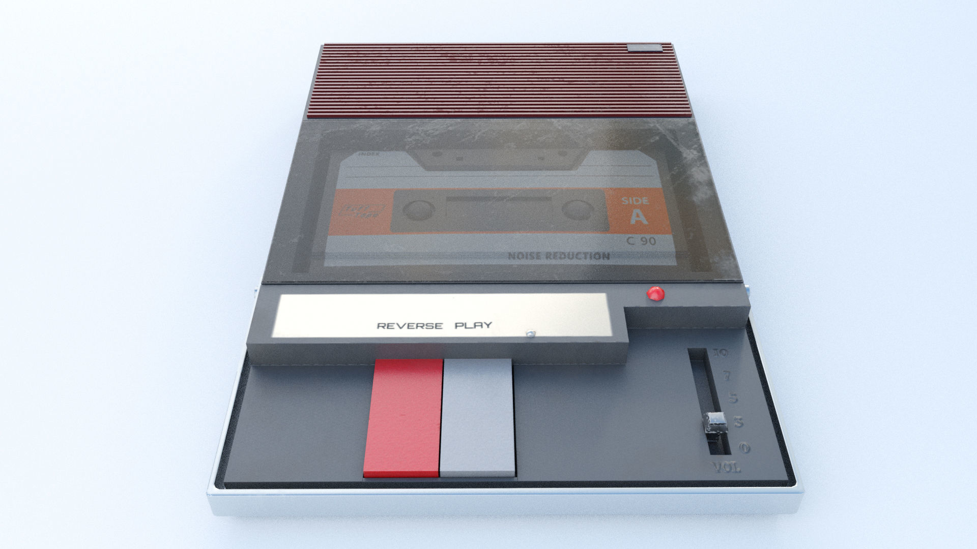 Cassette Recorder 3D model Low-poly 3D model_4