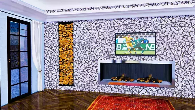 Fireplace Wall Stone Irregular