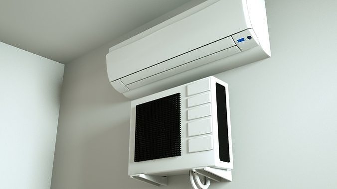 Air conditioner low poly Low-poly 3D model