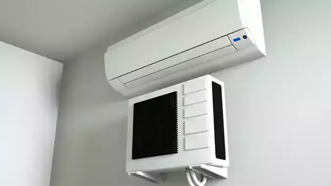 Air conditioner low poly Low-poly 3D model