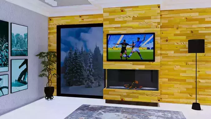 Fireplace with Window