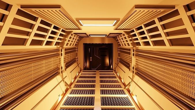 Kubricks Sci-fi corridor Free 3D model