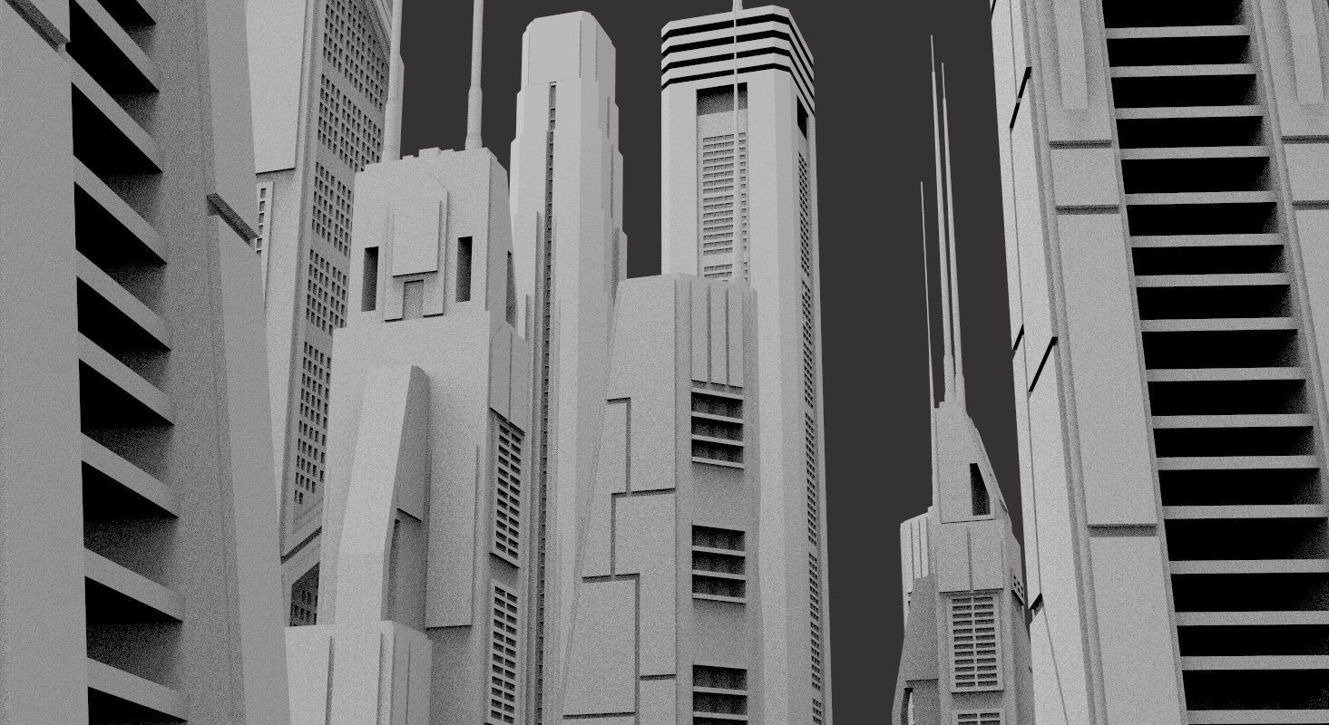Sci-Fi building dressing kitbash PACK - 2 Low-poly 3D model_3