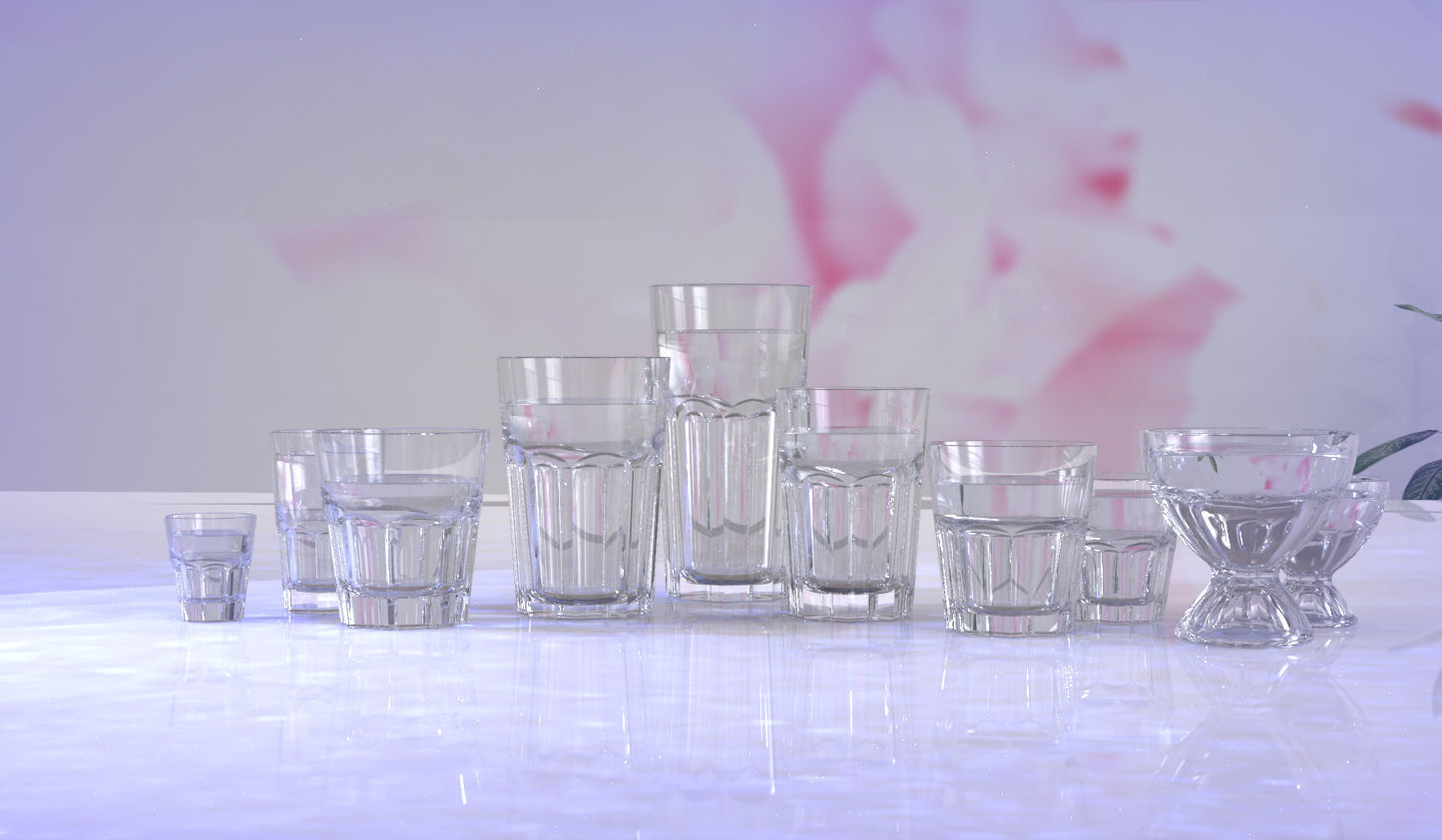 glassware set glass tumblers 3D model_5