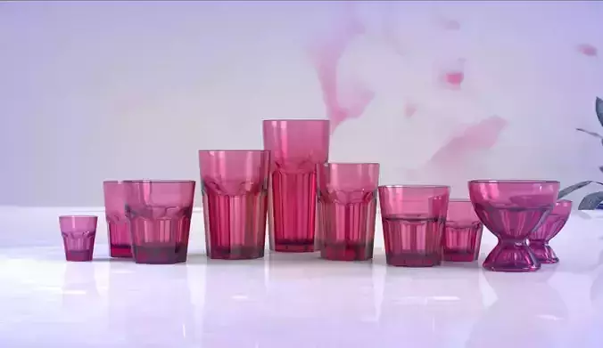 glassware set glass tumblers 3D model