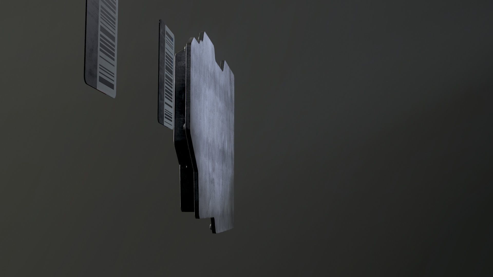 Sci-Fi Door electric lock keypad or Card reader Low-poly 3D model_44