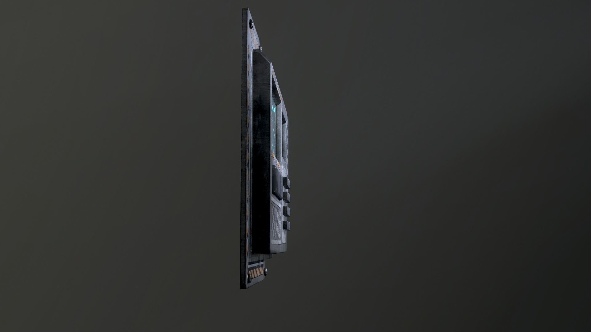 Sci-Fi Door electric lock keypad or Card reader Low-poly 3D model_31