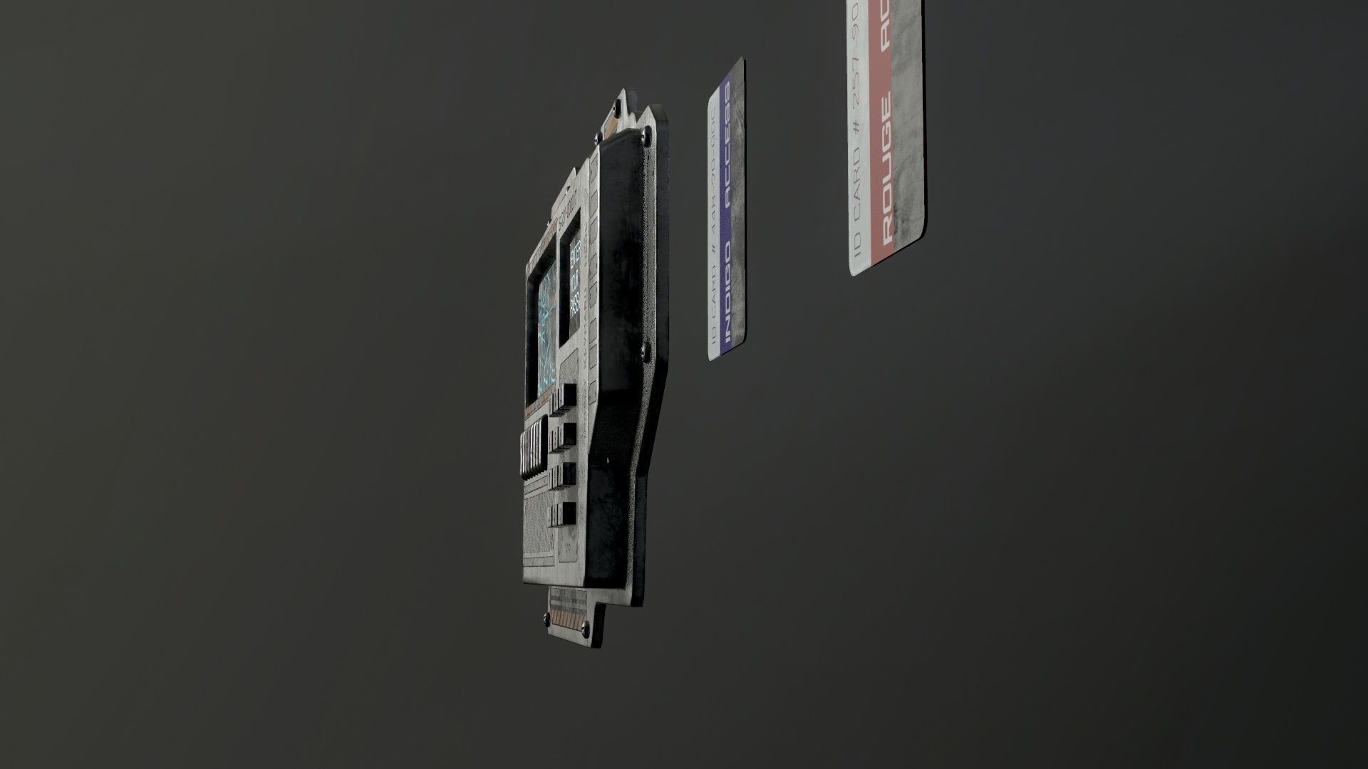 Sci-Fi Door electric lock keypad or Card reader Low-poly 3D model_56