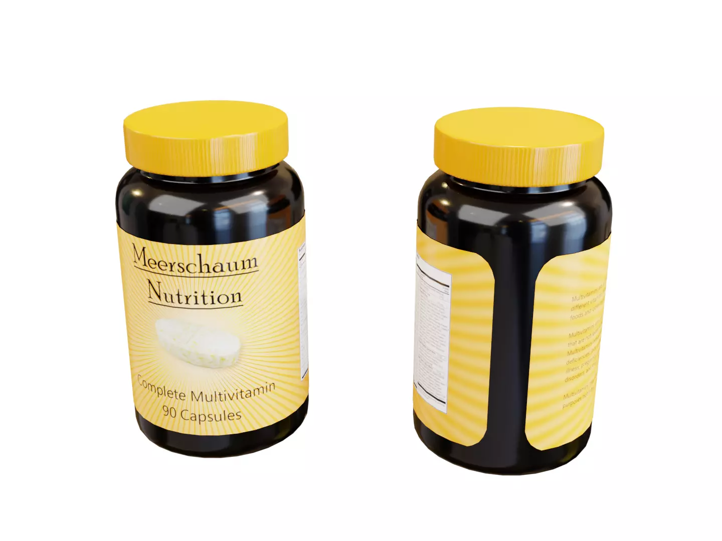 Vitamin Bottle Low-poly 3D model_0