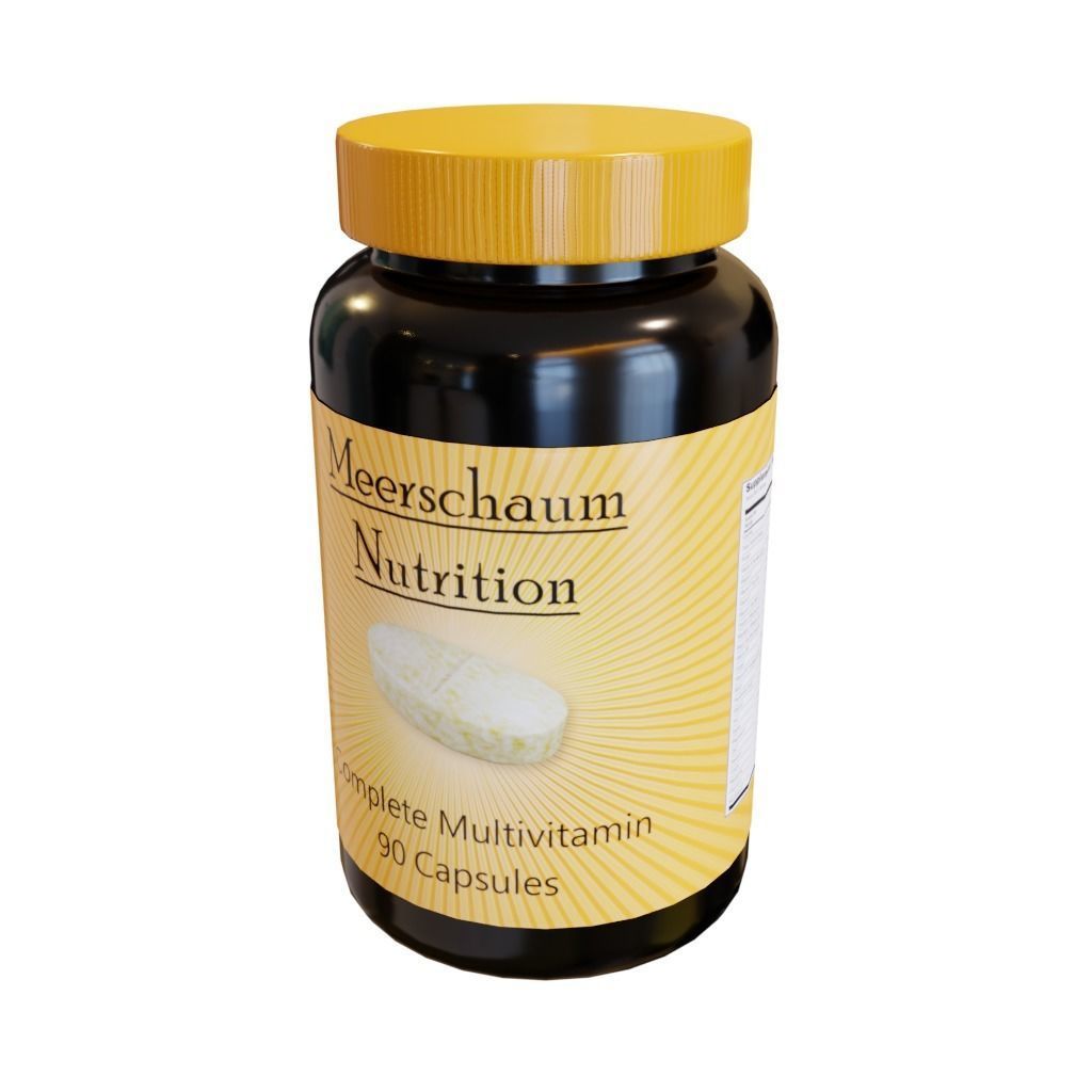 Vitamin Bottle Low-poly 3D model_2