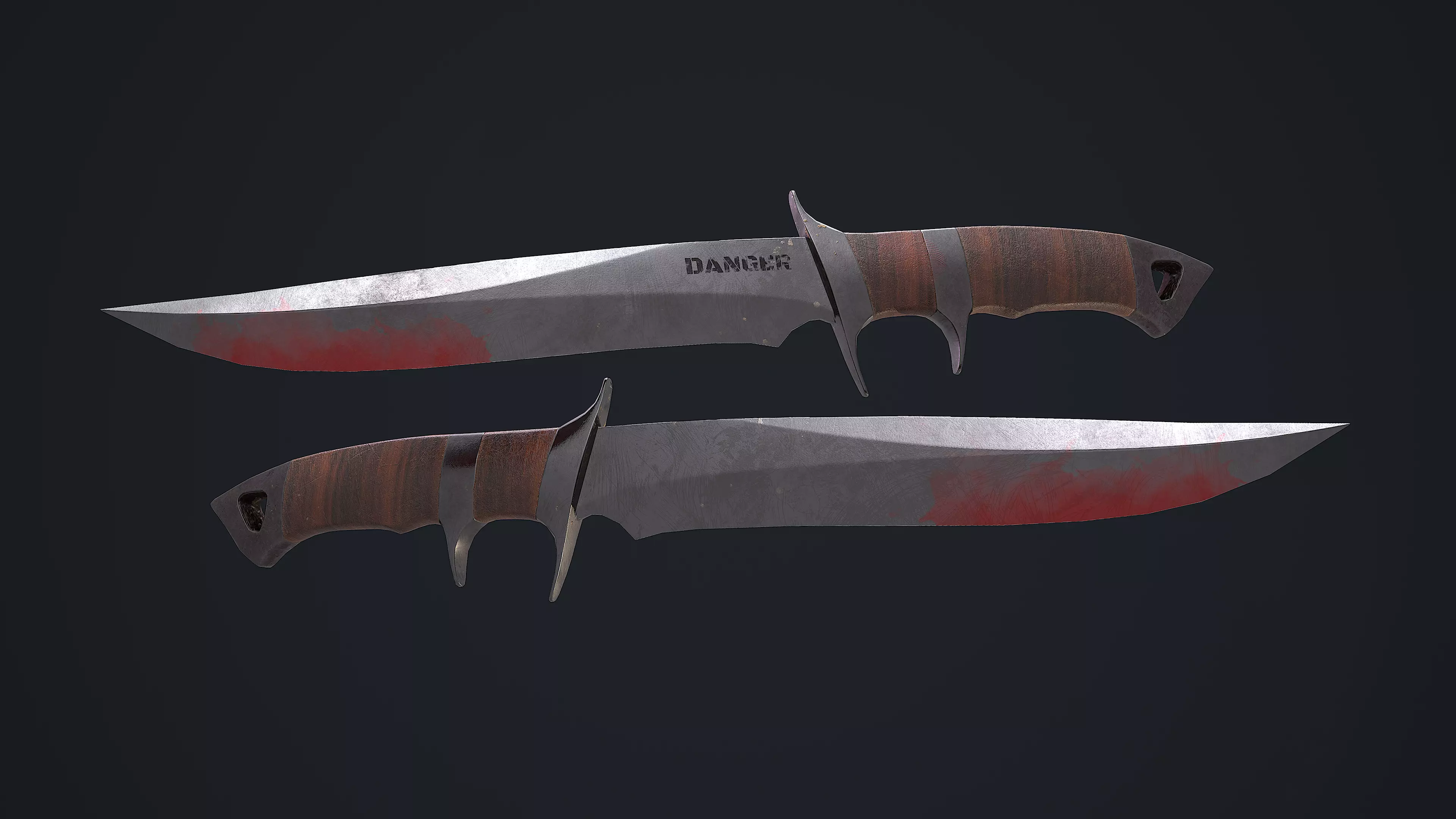 Knife Danger Low-poly 3D model_0