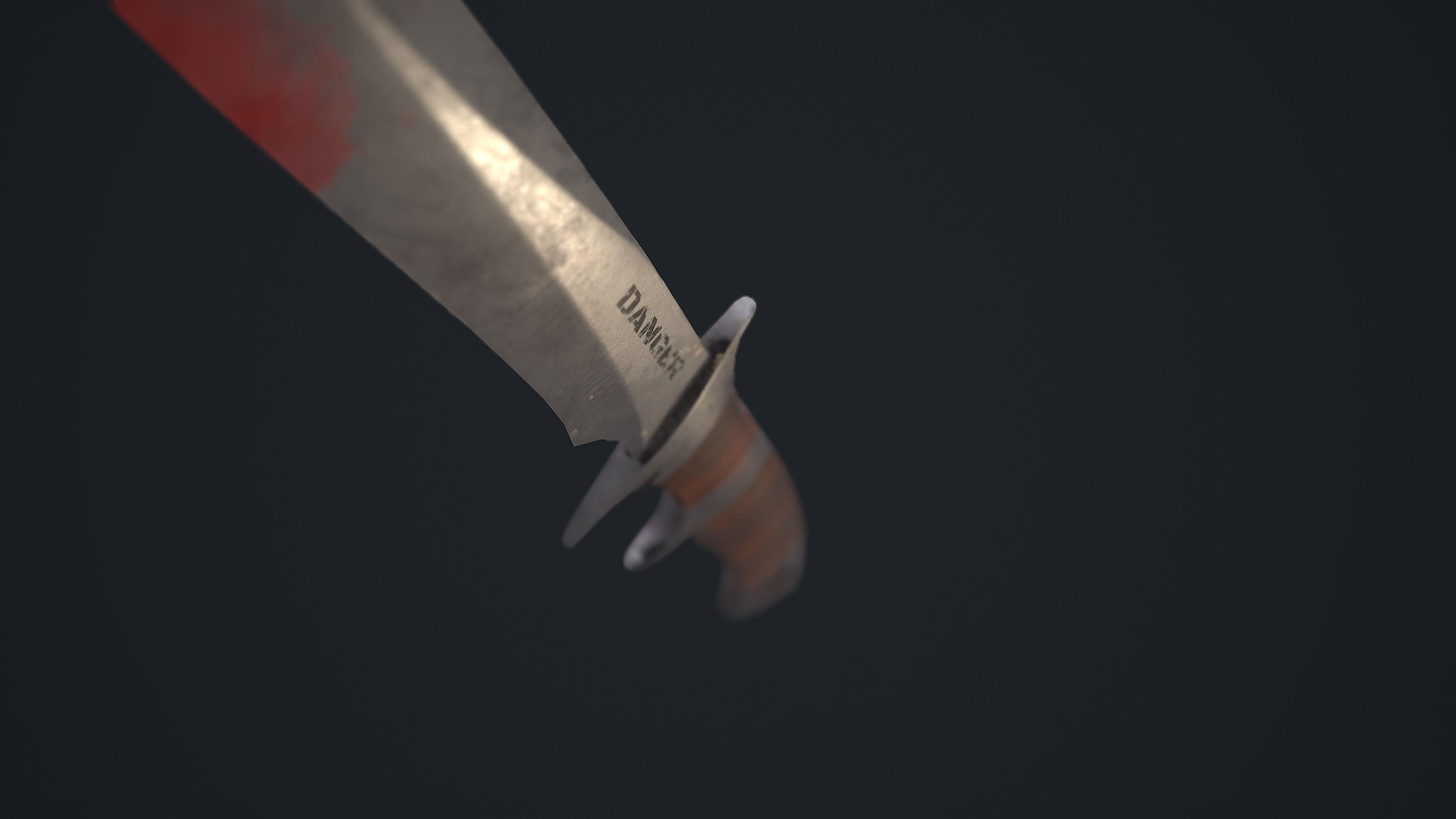 Knife Danger Low-poly 3D model_5