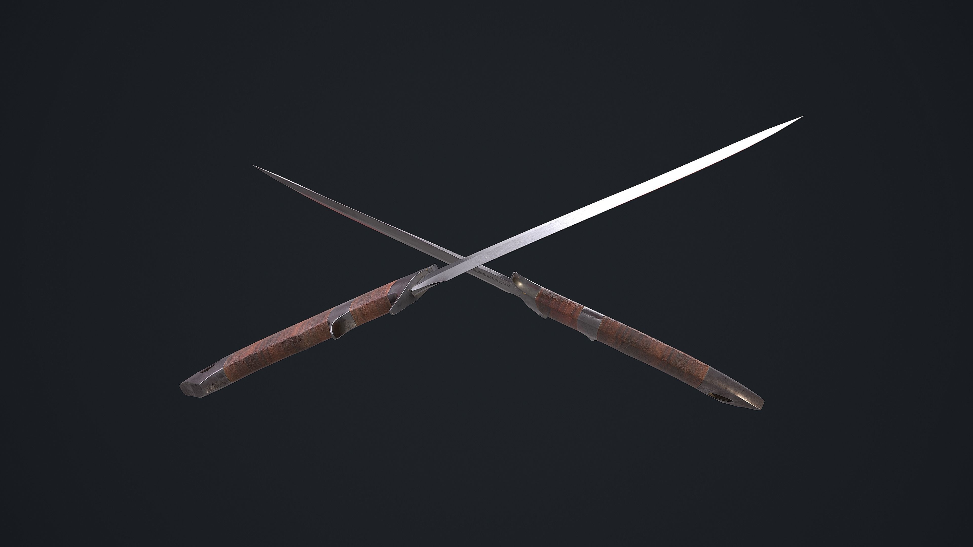 Knife Danger Low-poly 3D model_3