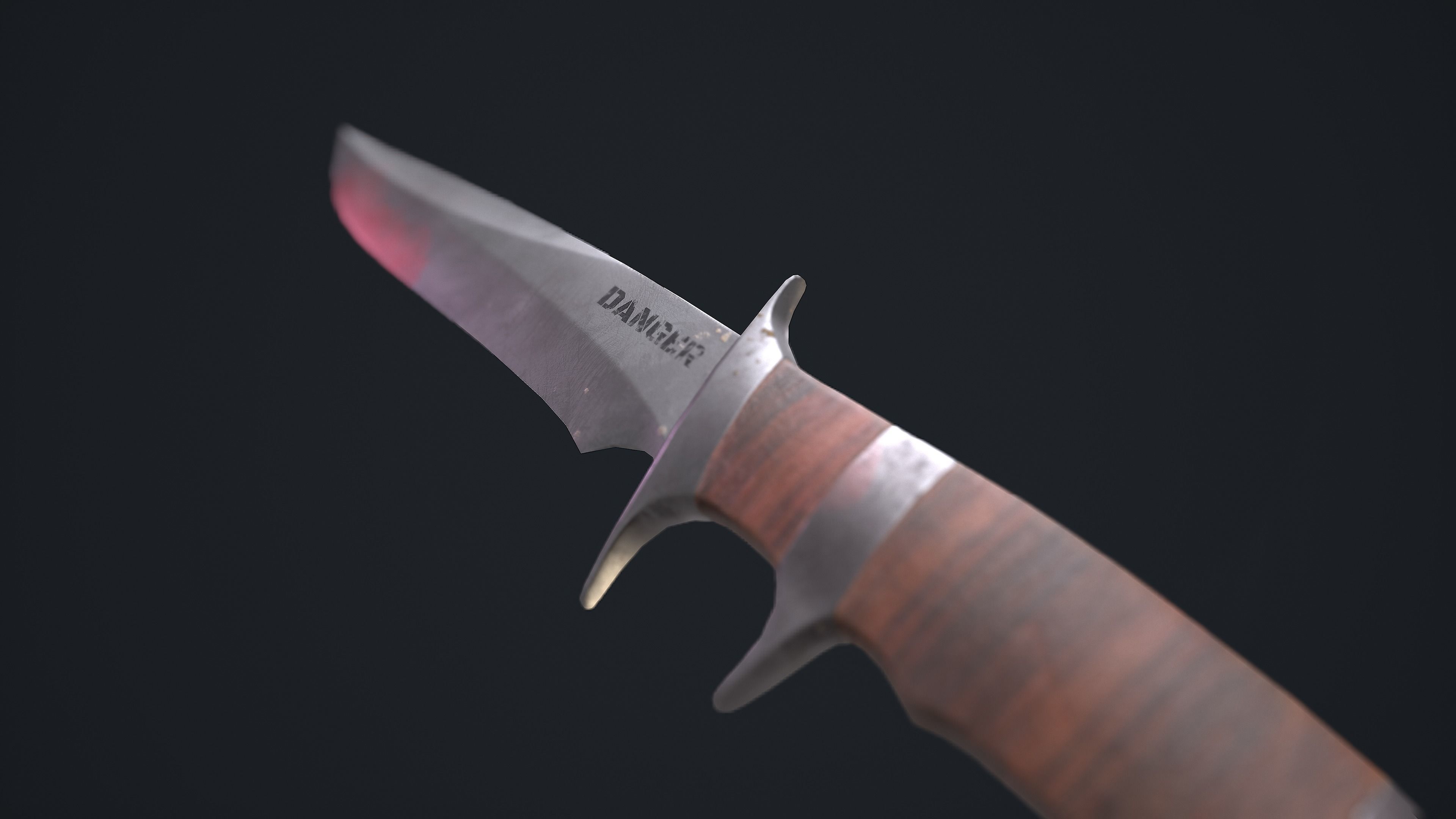 Knife Danger Low-poly 3D model_4