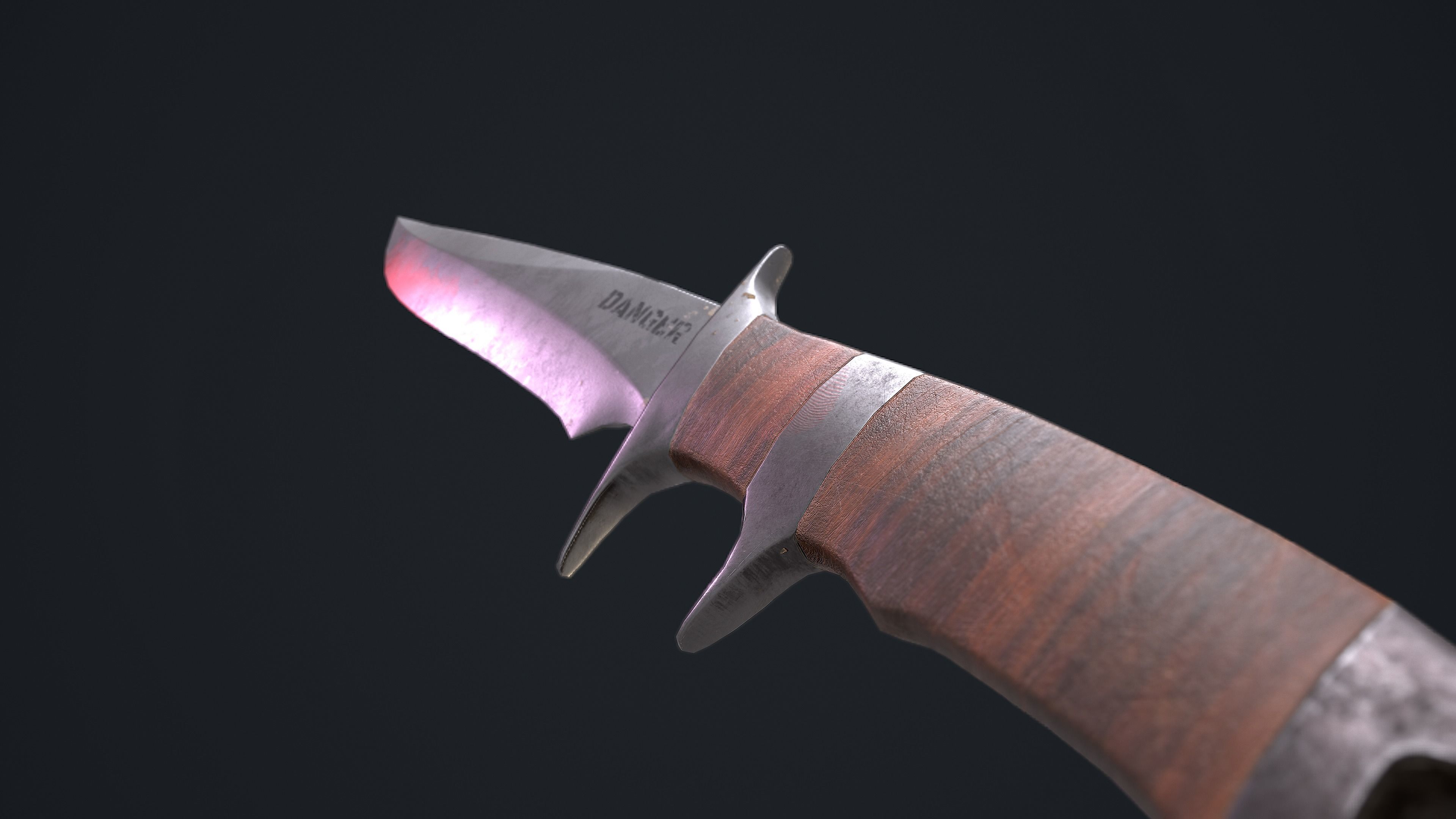 Knife Danger Low-poly 3D model_6