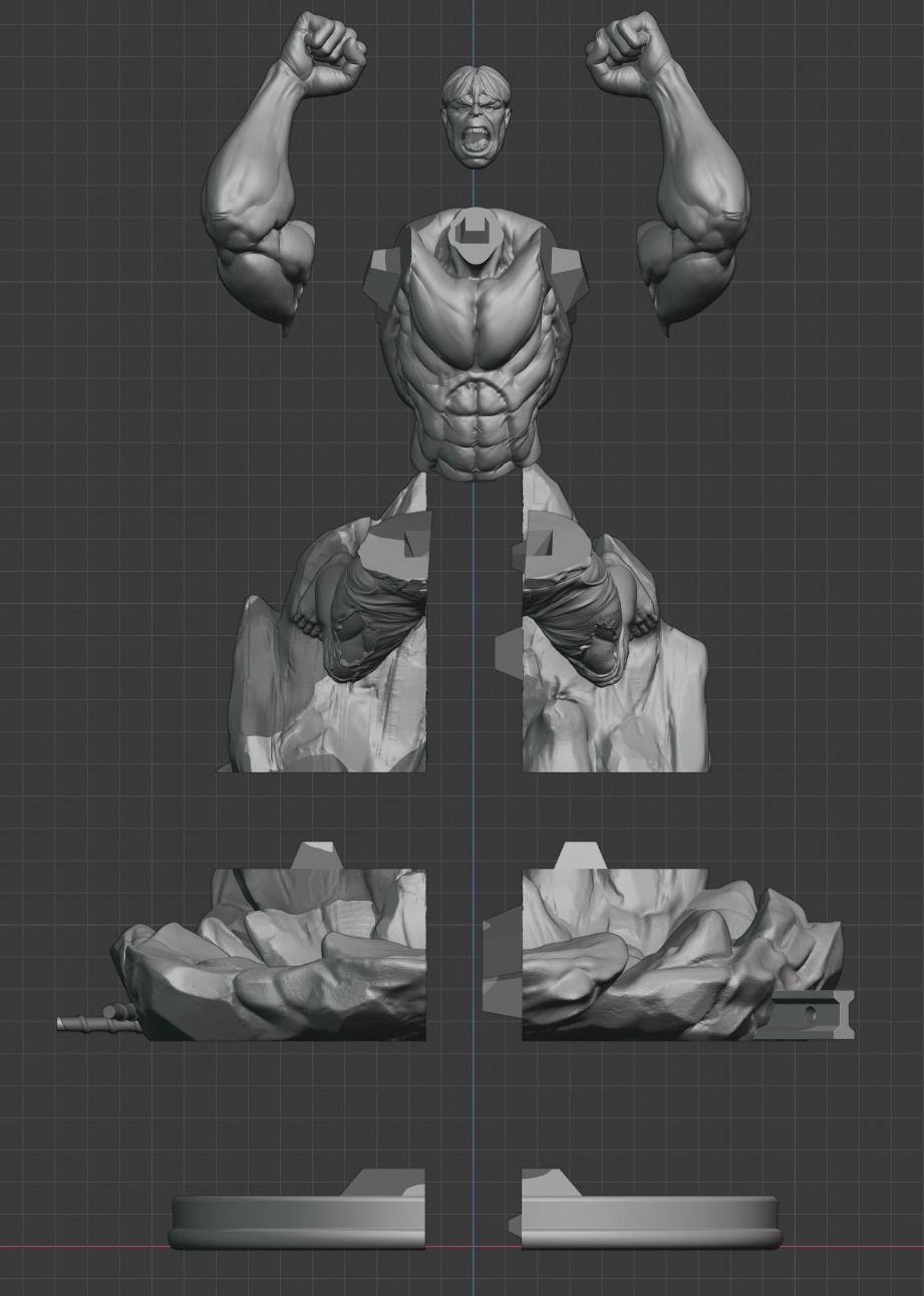 Hulk - 3d print ready 3D print model_3