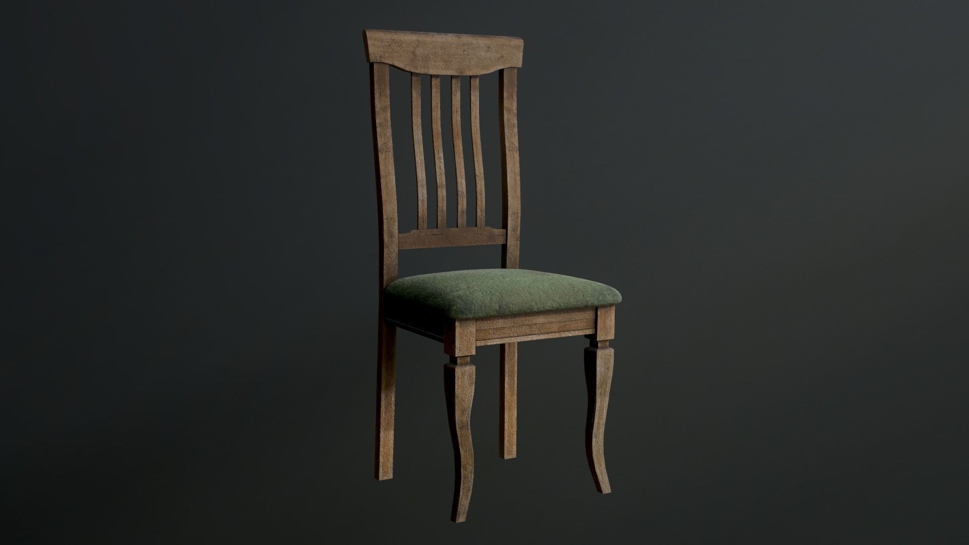 Old dirty Chair Low-poly 3D model_5