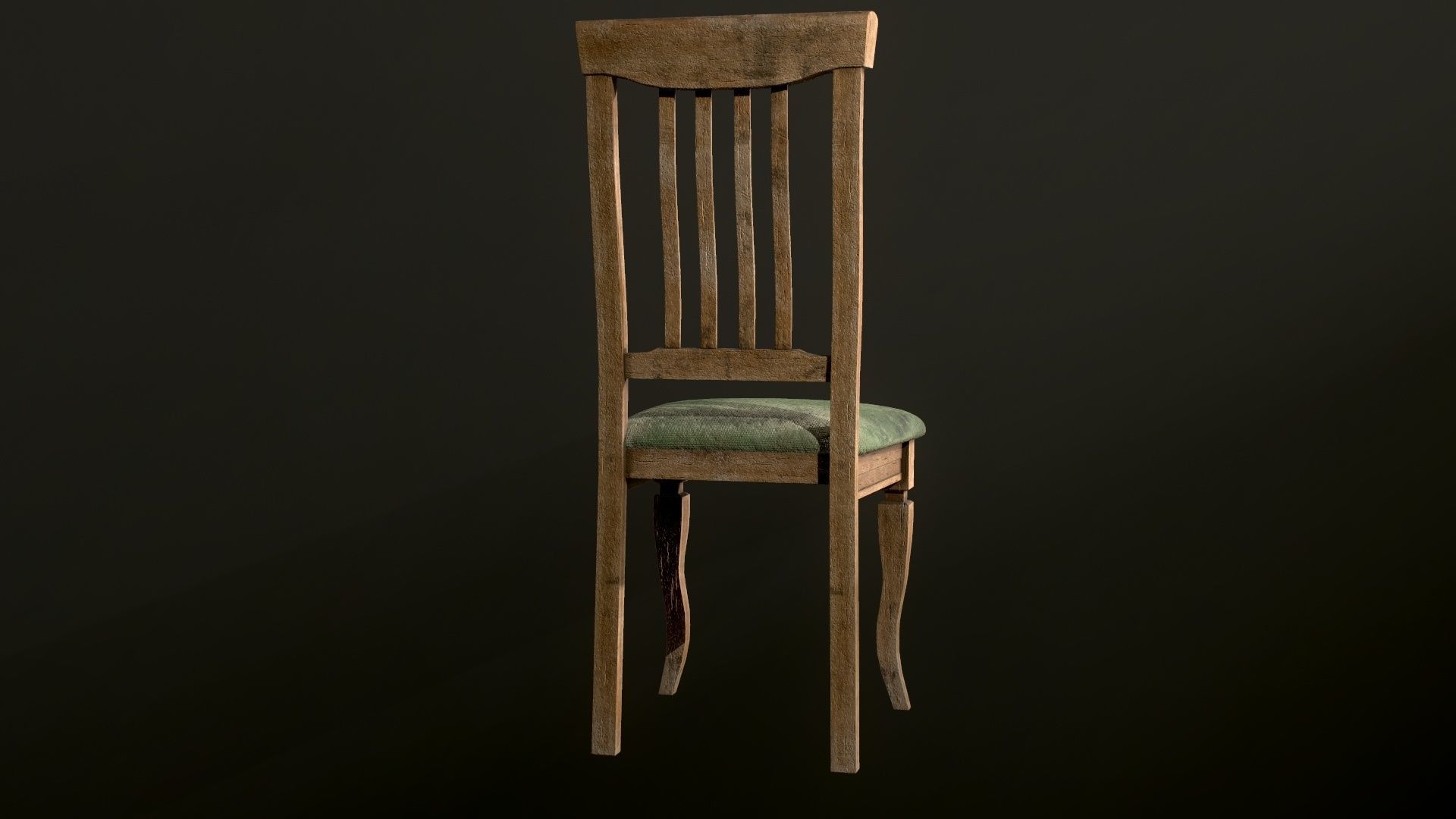 Old dirty Chair Low-poly 3D model_32