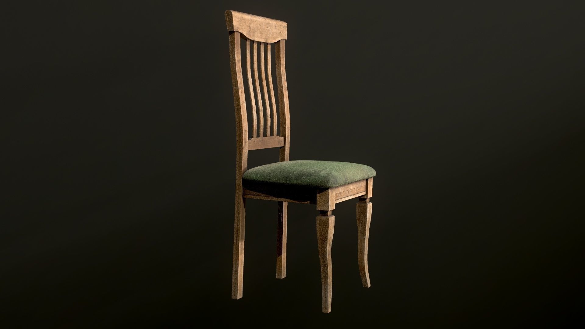 Old dirty Chair Low-poly 3D model_11